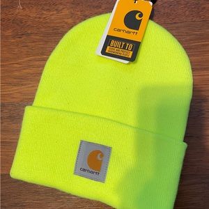 Neon yellow Carhartt beanie